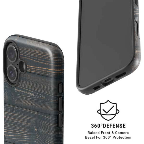 Black Painted Wood iPhone 16 Plus Magsafe Impact Case